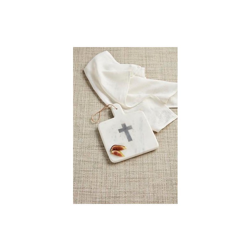 Mud Pie Marble Board With Cross; 9" x 7"