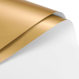 sourcing map 10 Pcs Double Sided Color Flower Wrapping Paper White+Gold 22.8"x22.8" Waterproof for Florist Bouquet Supplies, DIY Crafts, Gift Box Packaging