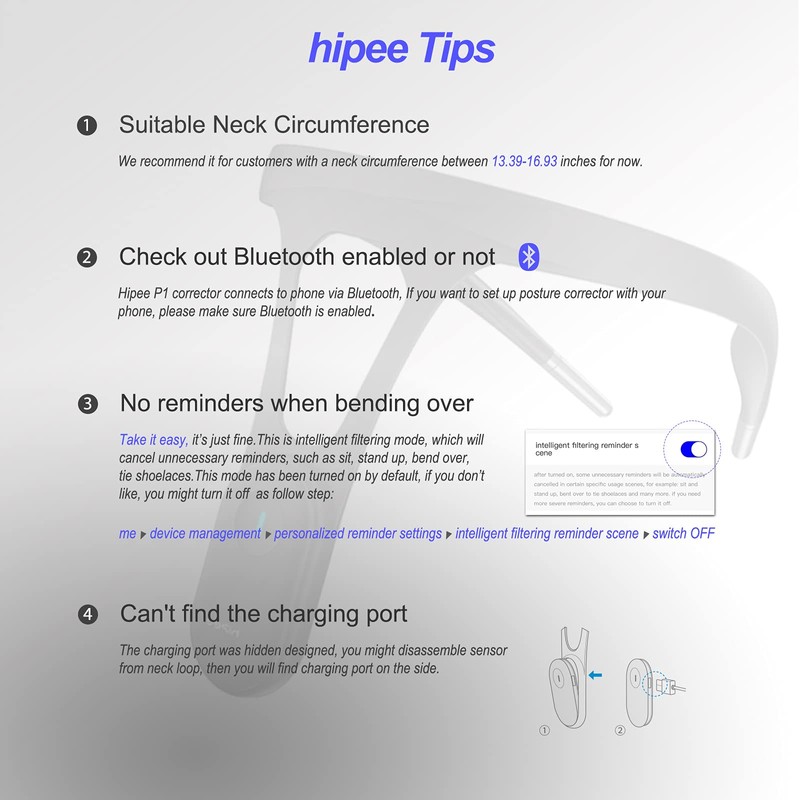 hipee hipee P1 Smart Posture Trainer & Corrector, Control with