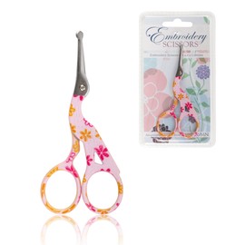 JubileeYarn Rounded Embroidery Craft Stainless Steel Stork Scissors - Small Pink - 3 Pairs