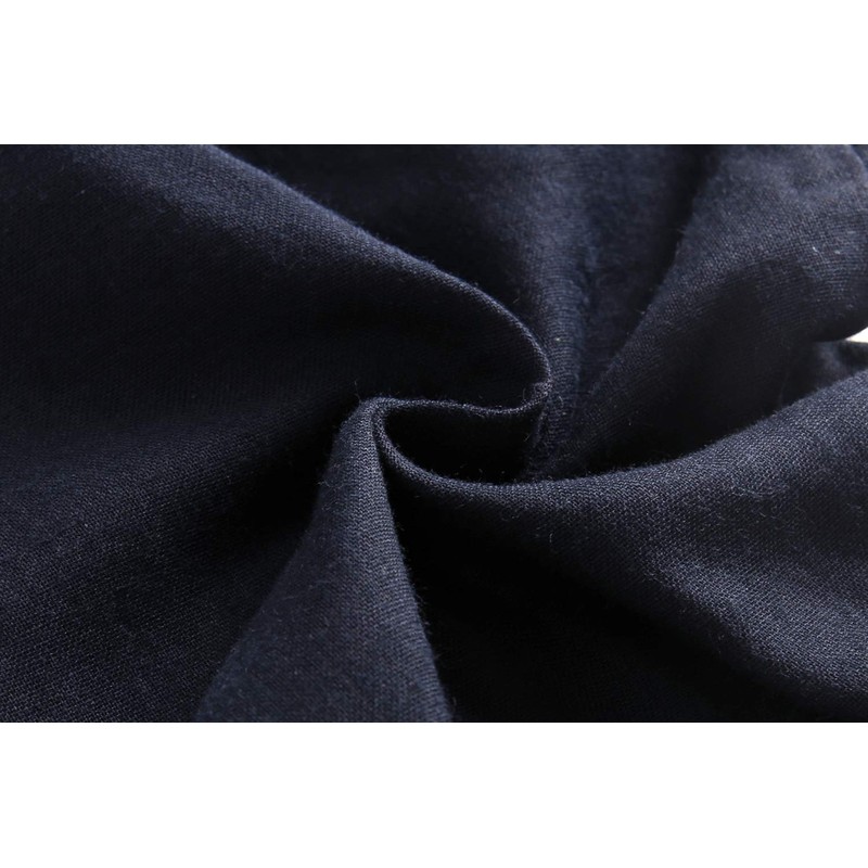 SISOFTLY Men's 3/4 Sleeve Jinbei, Plain, Spring and Summer, Double