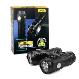 2-Pack Small Cannon Flashlights: Mini Camping Lights with High Lumens 3 Modes & Zoomable Beam USB Rechargeable Headlamp Ultra Portable Easy to Carry High Brightness Long Lasting Battery Life Sturdy Durable Reliable Quality