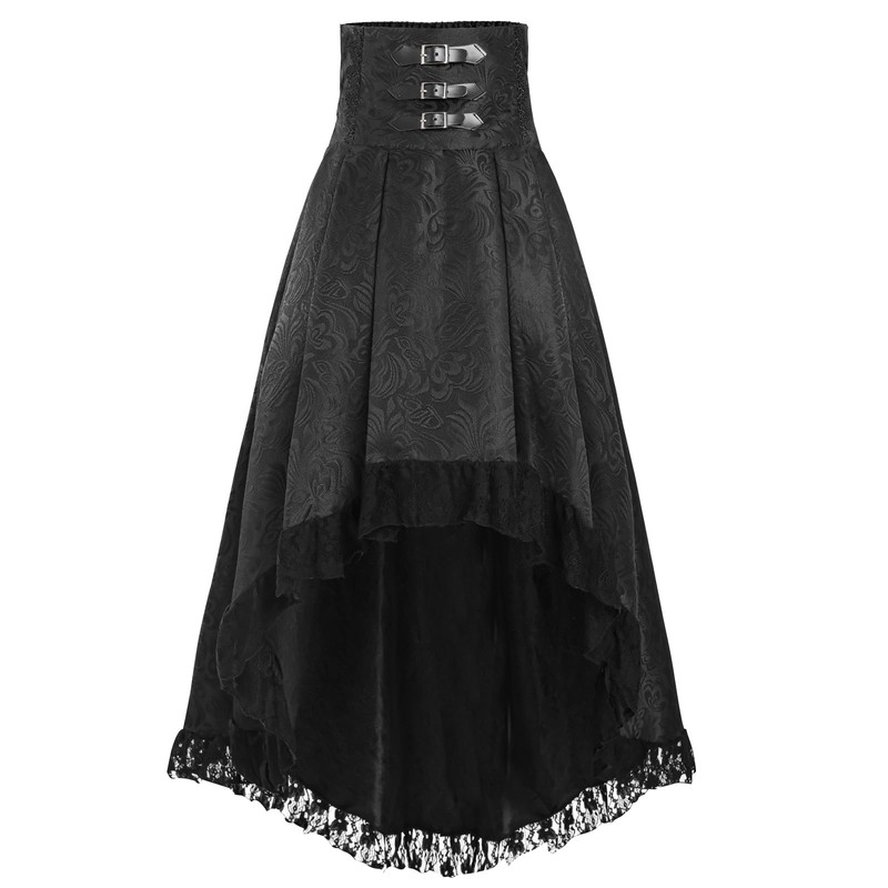 Fiamll Women's Gothic Steampunk Skirt Victorian Pirate Skirt with High