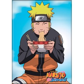 Ata-Boy Naruto Eating Ramen Decorative Magnet, Anime Casual, 1 Count, Plastic, 2.5" x 3.5"