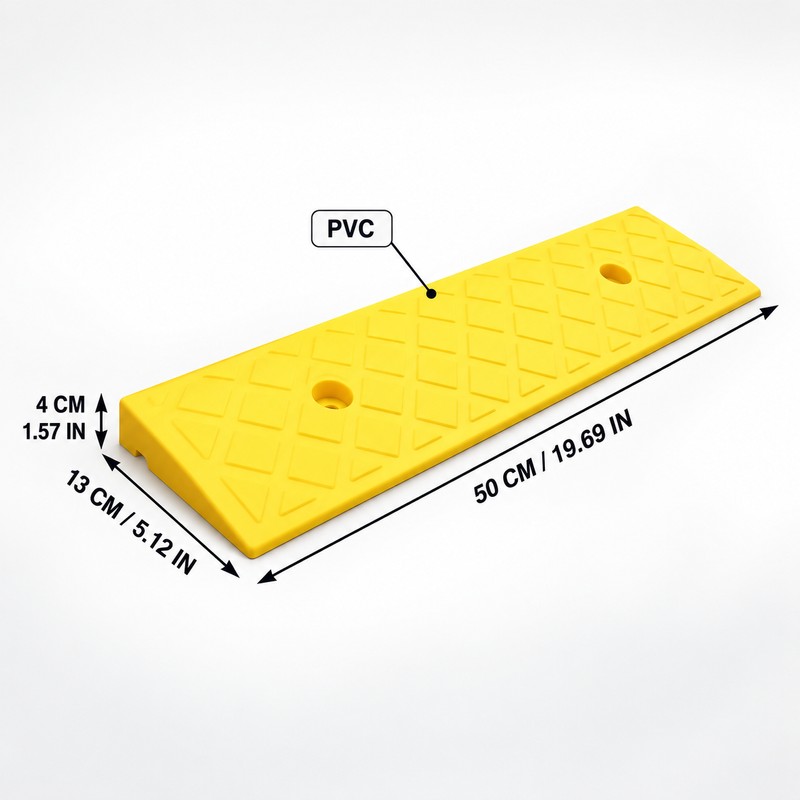 4cm Portable PVC Threshold Ramp, 19.69 x 10.63 In Non-Slip