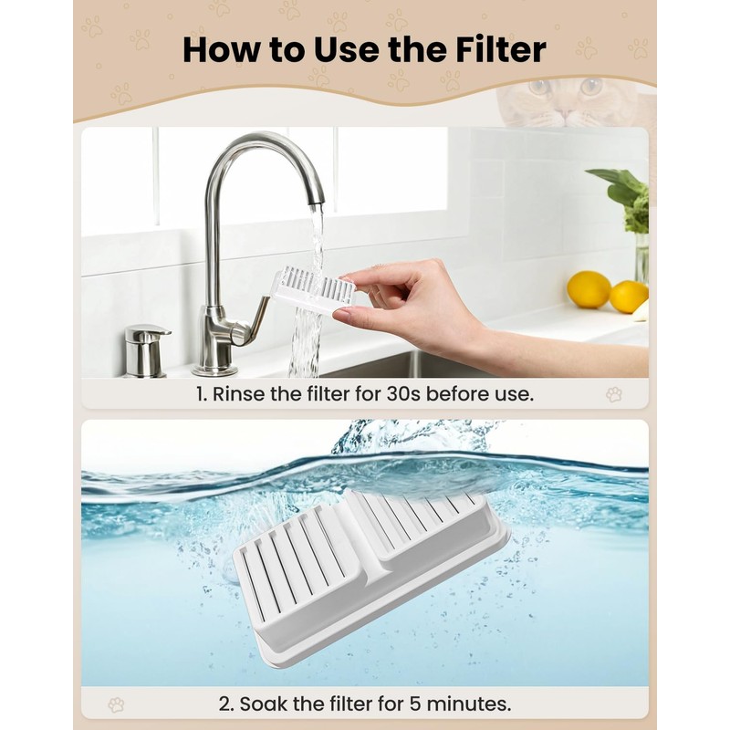 BalimoPet Replacement Filter for BalimoPet Cat Water Fountain - 6