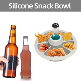 ACUDUDOMA Snack Bowl Silicone Snack Tray, Reusable Snack Ring Suitable for Leisure Time, Movie Time, Beach Parties, Birthday Gift