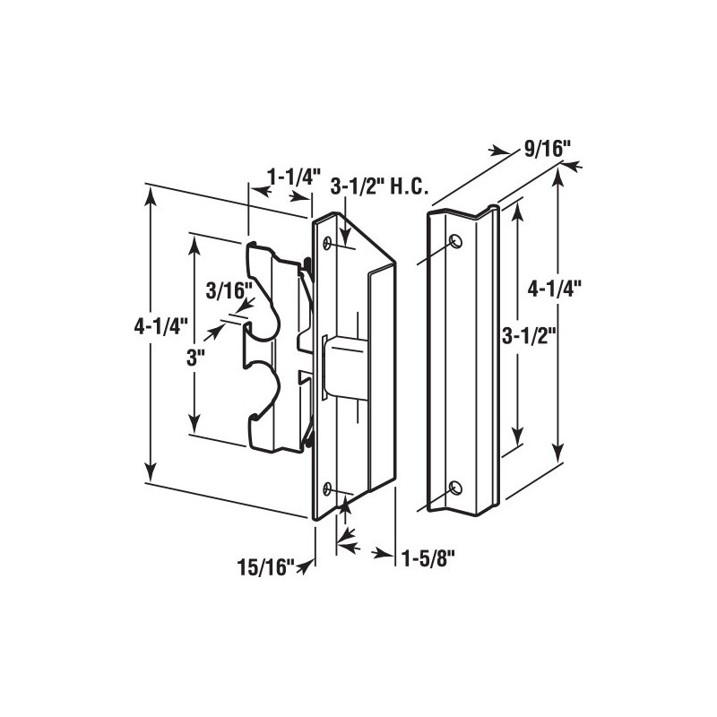 Prime-Line A 220 Black, Screen Door Latch and Pull, fits