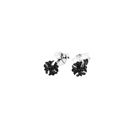 NKlaus Pair of Magnus Medieval Cross Stud Earrings 925 Sterling Silver Black 7025, Sterling Silver