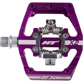 H.T. Enterprises HT Pedals X2 Clipless Platform Pedals, CrMo - Purple
