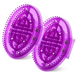 NUOWEI 2PCS Cepillo De Masaje Meridiano, Cepillo Corporal Con Masaje y Piedras Magnéticas, Cepillo De Silicona Meridiano Es Adecuado Para Todo Tipo De Piel (PÚRPURA y Cinta Métrica De Color Aleatorio)