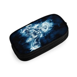 Pencil Case with Large Capacity Motocross Dirt Bike Motorcycle 11, Durable Pencil Case, Pencil Case, Suitable for School, College, Office, Boys and Girls, Q3, Sporty