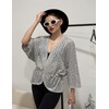 Zeagoo Womens Summer Crochet Cardigan Sweaters Lightweight Open Front 3/4