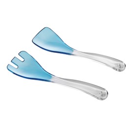 Omada Design Cutlery for Salad, They are Two-Tone and Made of Acrylic (BPA FREE). Length: 21.5 cm, Made in Italy, Dishwasher Safe, Linea Diamond, Turquoise Colours