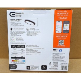 COMMERCIAL ELECTRIC 12" HUBSPACE SMART CCT RGB SELECTABLE LED FLUSH MOUNT BLACK