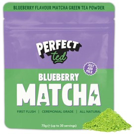 Perfect Ted | Blueberry 75g | Ceremonial Grade Latte Powder | Japanese Matcha Tea Powder | Matcha Fuel (30 Servings)