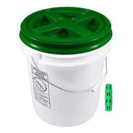 Poly Farm 100 mil Extra Heavy Duty 20 Liter (5.28 Gallon) Bucket with Gamma Seal Lid (Green)
