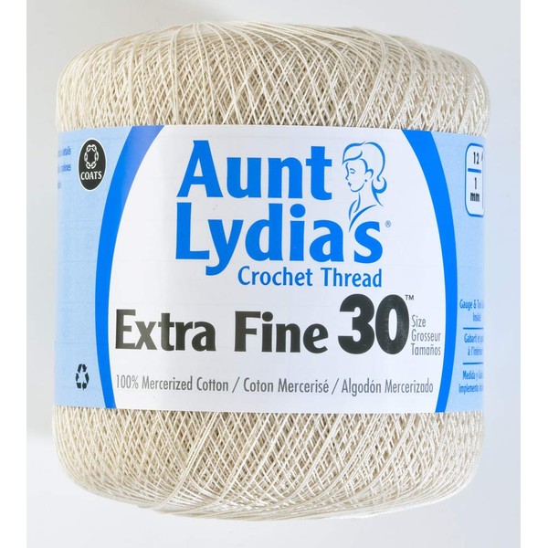 Coats Crochet Aunt Lydia's Crochet, Cotton Extra Fine Size 30,