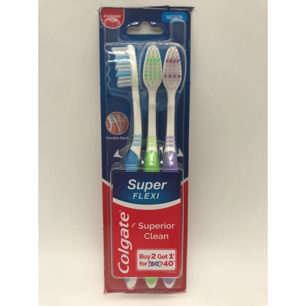 Colgate Super Flexi "Medium" Toothbrush. Multi Colors.