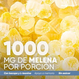 Health Hack Melena de León en Gomitas, 1000 mg de Adaptógeno, con 300 mg Bacopa Monnieri, 150 mg L-Teanina y Vitamina B12, Sabor Piña, Suplemento Vega