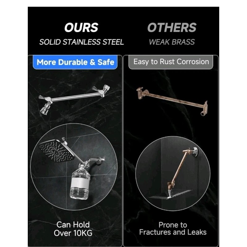 Veken 11.8" Rain Shower Head, Rectangular Rainfall Showerhead with 11"