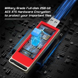 INN?PLUS INN?PLUS Secure Flash Drive 256-bit, 64GB Encrypted USB Drive, USB 3.0 Hardware Encryption Flash Drive, Password Protected Flash Drive, Compatible for MAC/Windows/Linux/Embedded System-Orange