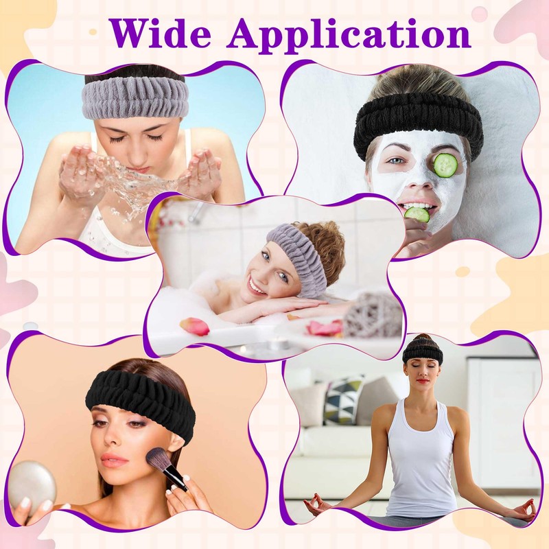 YGQQOY Spa Headband, Makeup Headband for Washing Face,Hair Bands Men,Black