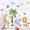 decalmile Wall Sticker Jungle Animals Tree Wall Sticker Giraffe Lion