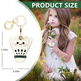 Leather Keychain Holder Case Compatible with AirTag,Cute Protective Cover with Keyring,Anti-Scratch Finder GPS Tracker Case for Wallet Keys,Bag,Pets(Badminton)