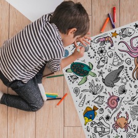 PACKLIST® XXL Colouring Poster - Activities for Kids Who Have Hours of Fun - Dive into the Sea World with Sharks, Corals and Treasures for Everyone!