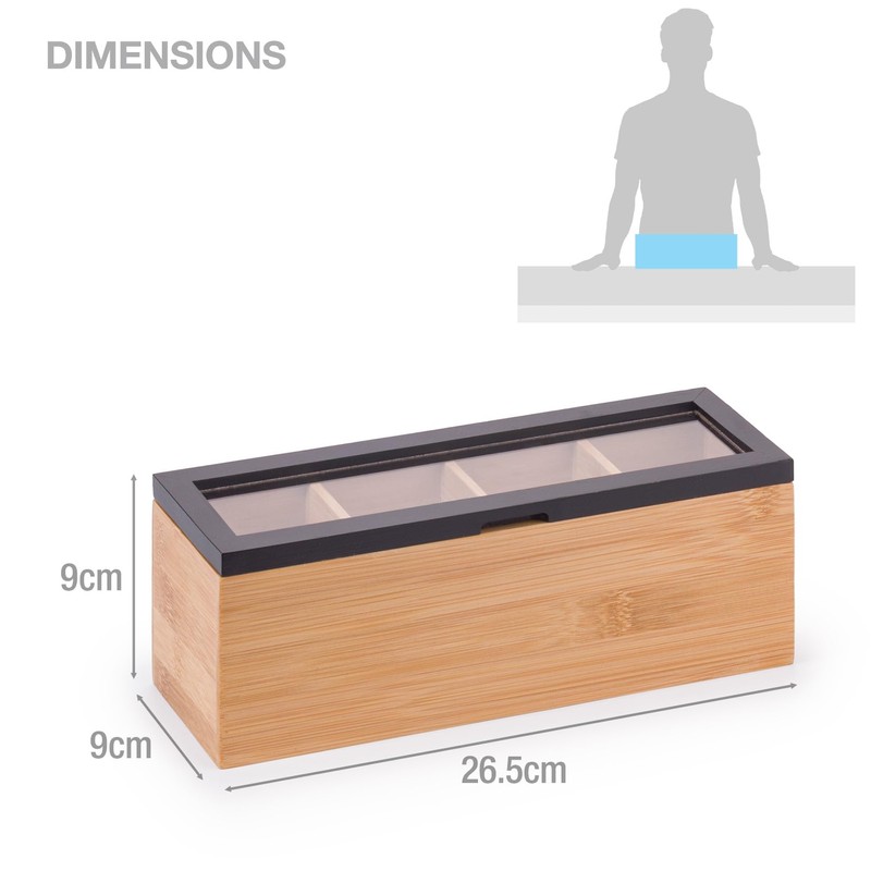 Woodluv Tea Box, Tea Bag Organiser, Tea Box for Tea