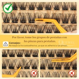 120 Piezas Para Pestañas Postizas Autoadhesivas QUEWEL, Pestañas Autoadhesivas, Pestsin cola Natural Clusters Presionar sobre pestprepegar extensiones