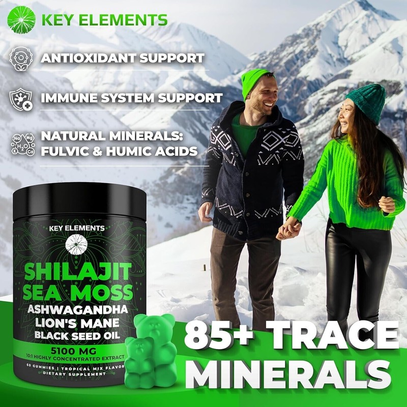 KEY ELEMENTS Organic Shilajit Gummies with Sea Moss Gummies -