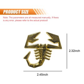 DUSCOKE 3D Scorpion Emblem Badge Car Sticker Decal - Cool Metal Logo Sticker Car Side/Rear/Front Decorations - Auto Exterior Decorative Badge Decal for Truck, SUV, RV, Door, Bumper, Window (Yellow)