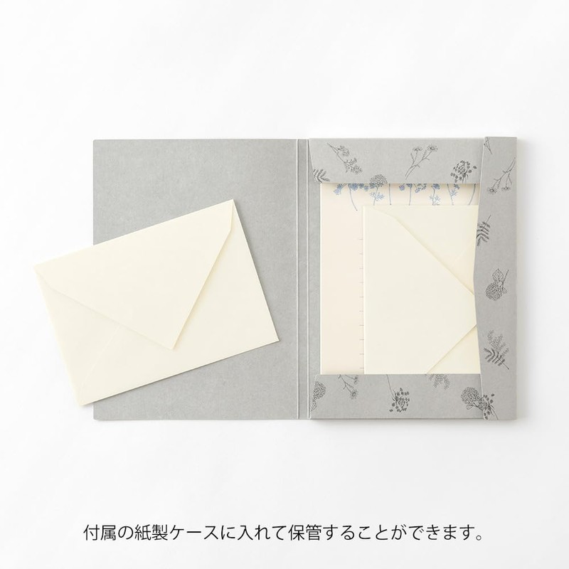 Midori 86928006 Letter Set, Flower Washi, Paper Case, White