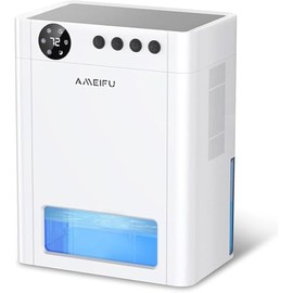 Dehumidifier, AMEIFU Dehumidifier for Basement, 135 OZ Water Tank, (900 sq.ft) Quiet Dehumidifier for Home Bedroom Bathroom RV Closet with Auto Shut Off, Sleep Mode, 7 Colors LED Light, White