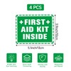 4PCS First Aid Sign Sticker, Self-Adhesive Waterproof First Aid Decals