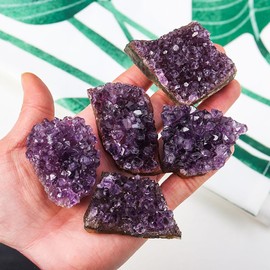 GSHLLO 60-70 Grams Raw Amethyst Geode Natural Amethyst Crystal Rock Gemstone Crystal Geode Healing Crystal Cluster Amethyst Meditation Stone Decorative Amethyst Gemstone for Home Office