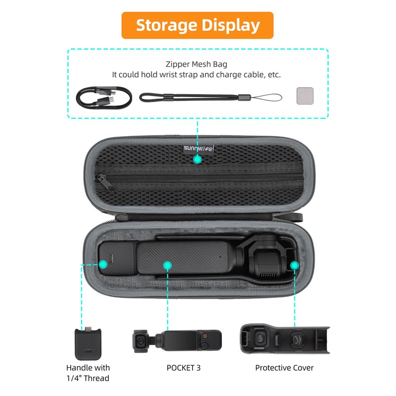 Honbobo Carrying Case for DJI Osmo Pocket 3, Storage Bag