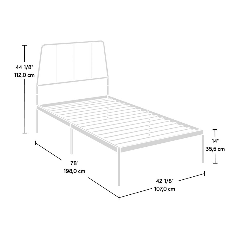 Sauder Harvey Park Twin Platform Bed, White Finish