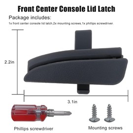 WELURE Center Console Latch with Screwdriver and 2 Screws for 2005-2012 Toyota Tacoma Interior Armrest Console Latch for 2011 Toyota Tacoma Replacement #58910AD030B0, Gray