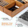 Piklohas Carbonized Bamboo Kitchen Silverwar Drawer Organizer,14.2 inch Length Natural