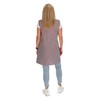 7/8 Tunic Cotton Striped Short Sleeveless Cooking Apron, Bordeaux -