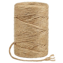 tenn well 100M Jute Twine String, 3 Ply 3mm Thick Garden Twine String for DIY Crafts, Gift Wrapping, Bundling Packing and Gardening (Brown)