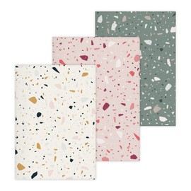 etmamu 151 Set of 3 Notebooks A5 Terrazzo Pattern 32 Sheets Dot Grid