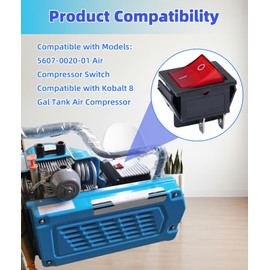 5607-0020-01 Air Compressor Switch Replacement for Kobalt 8 Gallon Tank Air Compressor (15A/30A 250V, 4-Pin 2-Position)