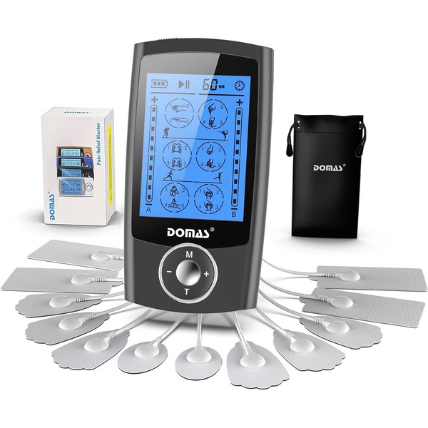 DOMAS TENS Unit Muscle Stimulator with 24 Modes Rechargeable TENS