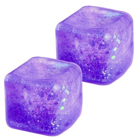 Bojueshaw 2PCS Unique Square Squeeze Stress Reliever – Realistic Ice Cube Design for Fun Pressure Relief – Ideal for Parties and Stress-Reducing Play(Starry Sky Purple)