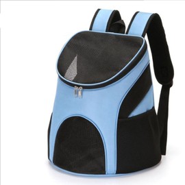 Pet Breathable Backpack Shockproof Foldable Cat Travel Carrier with Carry Handle for Pets Cats L(34x30x40cm/13.4x11.8x15.7in) Sky Blue