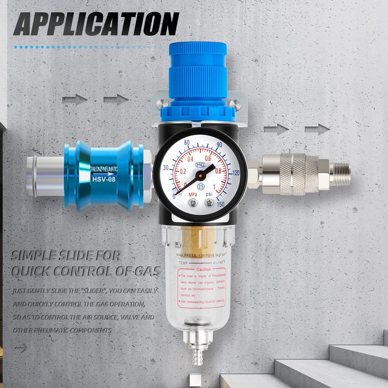 TAILONZ PNEUMATIC 1/4 Inch Sliding Switch Hand Slide Valve, Manual